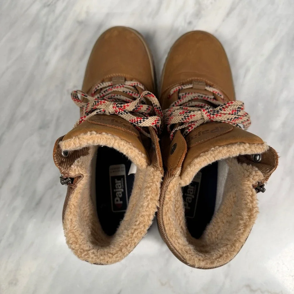 Pajar Tavin Canada Mens Waterproof Winter Boots Tan Leather - 30C Rated 10 10.5 - Picture 3 of 15